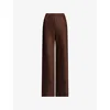 Vince Womens Espresso High-rise Wide-leg Woven Trousers In Brown