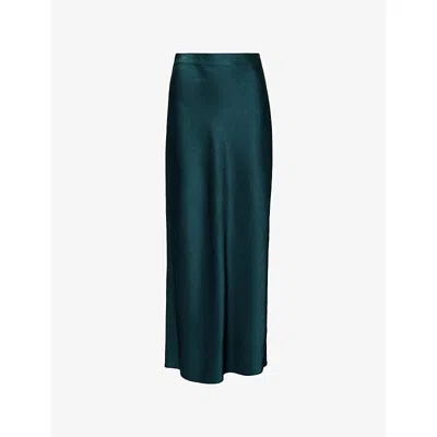 Vince Womens Juniper Fluid Satin Column Maxi Skirt In Green