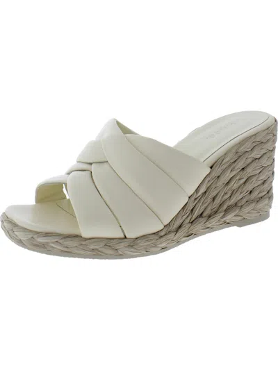 Vince Womens Leather Mule Sandals In White