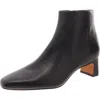 Vince Silvana Leather Zip Ankle Booties In Black