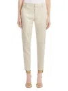 Vince Womens Linen Flat Front Cargo Pants In Beige