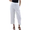 Vince Linen Blend Mid Rise Tapered Pull On Pants In White