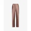 Vince Womens Mauve Lilac High-rise Wide-leg Woven Trousers In Brown