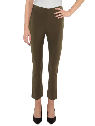 Vince Womens Mid-rise Stretch Capri Pants In Green
