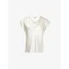 Vince Womens Off White Cowl-neck Cap-sleeves Silk Top Xs In White