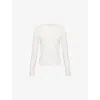 Vince Womens Off White Regular-fit Round-neck Cashmere Jumper In White