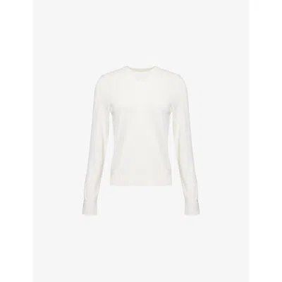 Vince Womens Off White Regular-fit Round-neck Cashmere Jumper