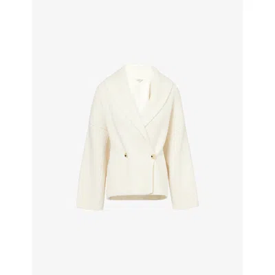 Vince Womens  Wool-blend Draped Sweater Coat In White