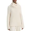 Vince Womens Oversized Alpaca Turtleneck Sweater In White