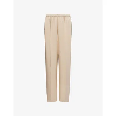 Vince Womens Pale Canyon Drawstring Wide-leg Woven Trousers Xs In Brown