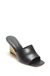 Vince Womens Pia Espadrille Mules Wedge Sandals Black Leather In Black