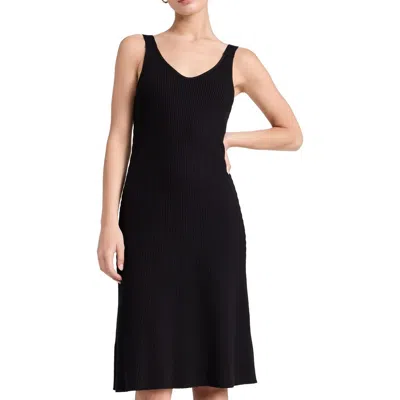 Vince Womens Ribbed Fit & Flare Fit & Flare Dress In Black