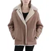 Vince Womens Shearling Midi Walker Coat In Multi