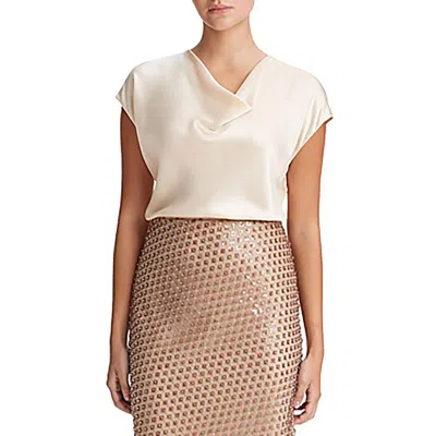 Vince Womens Silk Cowl Neck Blouse In Neutral