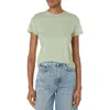 Vince Womens Slub Crew Pullover Top In Green