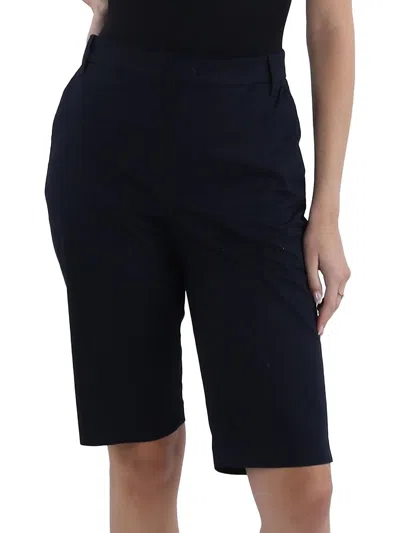 Vince Womens Solid Cotton Bermuda Shorts In Blue