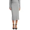 Vince Womens Solid Office Midi Skirt In Gray