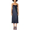 Vince Womens Solid U-nuck Slip Dress In Blue