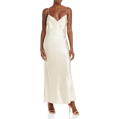 Vince Womens V-neck Long Slip Dress In Silver