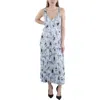 Vince Womens V-neck Ruched Midi Dress In Multi