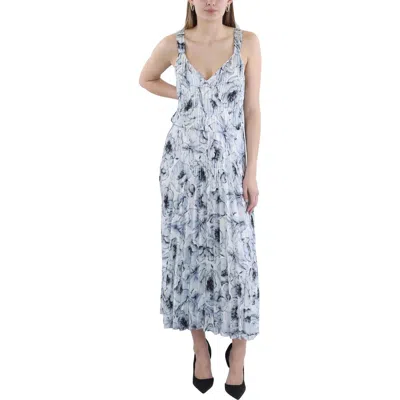 Vince Womens V-neck Ruched Midi Dress In Multi