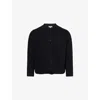 Vince Womens Black Crop Round-neck Knitted Cardigan In Black