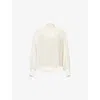 Vince Womens Cream Draped High-neck Woven Blouse In White