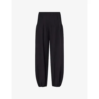 Vince Womens Black Pintuck Pleated Balloon Woven Trousers