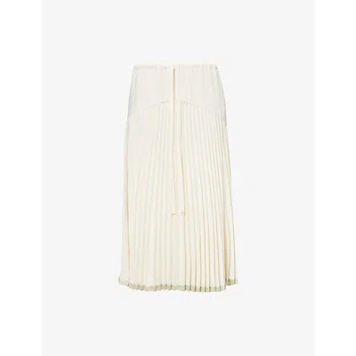 VINCE WOMENS BONA PLEATED TIERED CREPE MIDI SKIRT