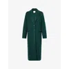 Vince Womens Juniper Regular-fit Notch-lapels Wool-blend Coat In Green