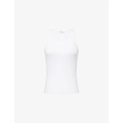 Vince Womens Optic White Scoop-neck Stretch-jersey Top Xs