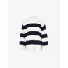 Vince Oversized Striped Roll Neck Pullover In Off White