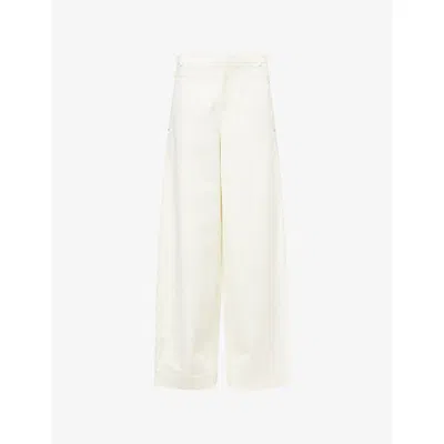 Vince Womens  Utility Wide-leg Cotton Trousers In Brown