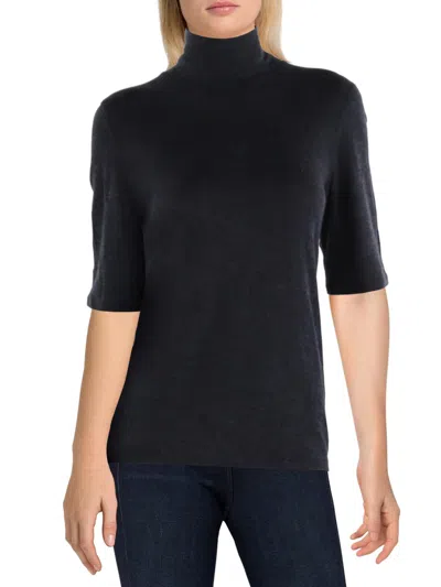 Vince Womens Wool Lightweight Turtleneck Top In Blue