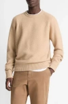 Vince Wool & Cashmer Micro Bouclé Sweater In Cameletto