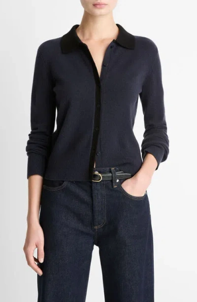 Vince Wool & Cashmere Blend Cardigan In Blue