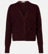 Vince Wool And Cashmere-blend Cardigan In Burgundy