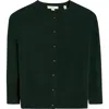 Vince Metal Button Cardigan Forest In Green