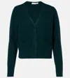Vince Wool And Cashmere-blend Cardigan In Green