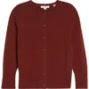 Vince Metal Button Cardigan Siena In Red
