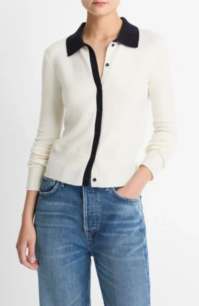 Vince Wool & Cashmere Blend Cardigan In White