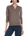Vince Wool & Cashmere-blend Polo Shirt In Brown