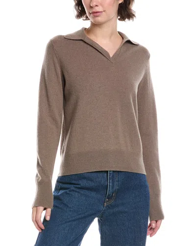 Vince Wool & Cashmere-blend Polo Sweater In Brown