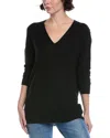 Vince Wool & Cashmere-blend Seamless V-neck Tunic In Black