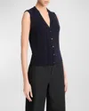 Vince Cable Wool Blend Sweater Vest In Coastal