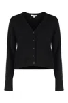 Vince V Button Cardigan In Black