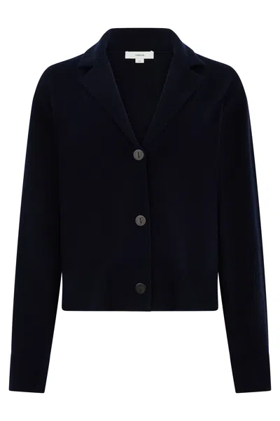 Vince Wool And Cashmere Cardigan In Black