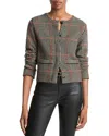 Vince Checked Wool Cardigan In Multi