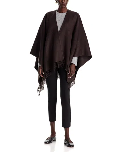 Vince Wool & Cashmere Double Face Cape In Brown