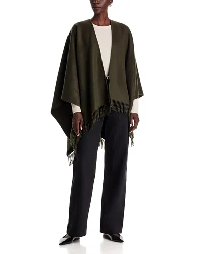Vince Wool & Cashmere Double Face Cape In Green